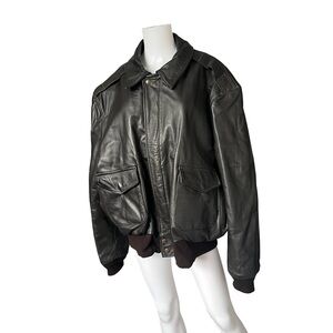 VTG US Air Force Leather Jacket Type A-2 Flyers Leather 8415 Brown Size 3X